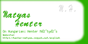 matyas henter business card